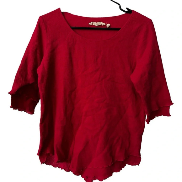 Soft Surroundings Lagenlook Double Layer Gauze Siesta Key Top Fuscia. XS - Picture 1 of 6
